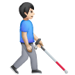 Man with White Cane Facing Right: Light Skin Tone Man with White Cane Facing Right: Light Skin Tone