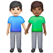 Men Holding Hands: Light Skin Tone, Medium-Dark Skin Tone Men Holding Hands: Light Skin Tone, Medium-Dark Skin Tone