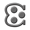 Notched Left Semicircle with Three Dots Notched Left Semicircle with Three Dots