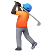 Person Golfing: Dark Skin Tone Person Golfing: Dark Skin Tone
