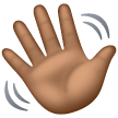 Mão Acenando: Pele Morena Escura para Samsung One UI 7.0 April 2025