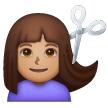 Mulher Cortando O Cabelo: Pele Morena para Samsung One UI 7.0 April 2025