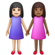 Dua wanita bergandengan: warna kulit cerah, warna kulit gelap-sedang untuk Samsung One UI 7.0 April 2025