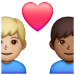 Casal Apaixonado: Homem, Homem, Tom de Pele Médio-Claro, Tom de Pele Médio-Escuro