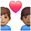 Casal Apaixonado: Homem, Homem, Tom de Pele Médio, Tom de Pele Médio-Escuro