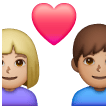 Casal Apaixonado - Homem: Tom de Pele Médio-Claro, Mulher: Tom de Pele Médio
