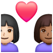 Casal Apaixonado: Mulher, Mulher, Tom de Pele Claro, Tom de Pele Médio-Escuro