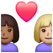 Casal Apaixonado: Mulher, Mulher, Tom de Pele Médio-Escuro, Tom de Pele Médio-Claro