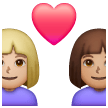 Casal Apaixonado: Mulher, Mulher, Tom de Pele Médio-Claro, Tom de Pele Médio