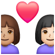 Casal Apaixonado: Mulher, Mulher, Tom de Pele Médio, Tom de Pele Claro