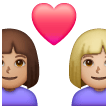 Casal Apaixonado: Mulher, Mulher, Tom de Pele Médio, Tom de Pele Médio-Claro