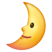 Luna De Cuarto Creciente Con Cara