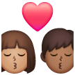 Beijo: Mulher, Homem, Tom de Pele Médio, Tom de Pele Médio-Escuro