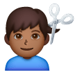 Homem Cortando O Cabelo: Tom de Pele Médio-Escuro