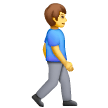 Homem andando virado para a direita