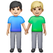 Dois Homens De Mãos Dadas: Tom de Pele Claro, Tom de Pele Médio-Claro