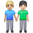 Dois Homens De Mãos Dadas: Tom de Pele Médio-Claro, Tom de Pele Claro