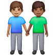 Dois Homens De Mãos Dadas: Tom de Pele Médio, Tom de Pele Médio-Escuro