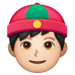 Pessoa Com Gorro Chinês: Tom de Pele Claro