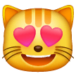 Rosto De Gato Sorridente Com Olhos De Coração