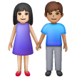 Mulher E Homem De Mãos Dadas: Tom de Pele Claro, Tom de Pele Médio