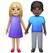 Mulher E Homem De Mãos Dadas: Tom de Pele Médio-Claro, Tom de Pele Escuro