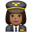 Piloto De Avião Mulher: Tom de Pele Médio-Escuro