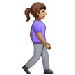 Mulher caminhando de frente para a direita: Tom de Pele Médio