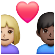 <p>Couple mit Herz - Mann: Mittelhelle Hautfarbe, Frau: Dunkle Hautfarbe</p> für Samsung One UI 8.5