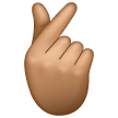 Dłoń ze skrzyżowanym palcem wskazującym I kciukiem: karnacja średnia dla Samsung One UI 8.5