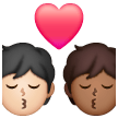 Kiss: Person, Person, Light Skin Tone, Medium-Dark Skin Tone for Samsung One UI 8.5