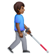 Homem com bengala branca voltado para a direita: tom de pele médio-escuro para Samsung One UI 8.5
