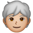 Person: Medium-Light Skin Tone, White Hair for Samsung One UI 8.5