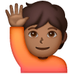 Orang mengangkat tangan: warna kulit gelap-sedang untuk Samsung One UI 8.5