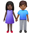 Woman and Man Holding Hands: Dark Skin Tone, Medium-Dark Skin Tone for Samsung One UI 8.5