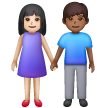 Woman and Man Holding Hands: Light Skin Tone, Medium-Dark Skin Tone for Samsung One UI 8.5