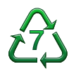 Símbolo de reciclagem para plásticos tipo 7