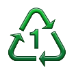 Symbol recyklingu tworzyw sztucznych typu 1