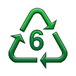 Symbol recyklingu tworzyw sztucznych typu 6
