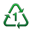Símbolo de reciclagem para plásticos tipo 1 Símbolo de reciclagem para plásticos tipo 1