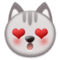 Rosto De Gato Sorridente Com Olhos De Coração Rosto De Gato Sorridente Com Olhos De Coração