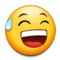Faccina Con Un Gran Sorriso E Goccia Di Sudore Faccina Con Un Gran Sorriso E Goccia Di Sudore