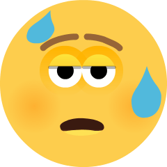 Downcast Face with Sweat