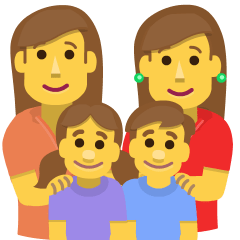 Family: Woman, Woman, Girl, Boy