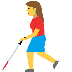 Woman with White Cane