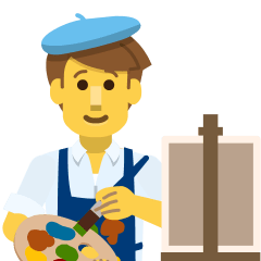 Чоловік-художник для Skype Emoticons 1.2