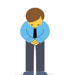 Мужчина кланяется для Skype Emoticons 1.2