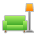 Couch and Lamp