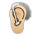 Ear with Hearing Aid: Medium-Light Skin Tone