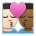 Kiss: Man, Man, Light Skin Tone, Medium-Dark Skin Tone